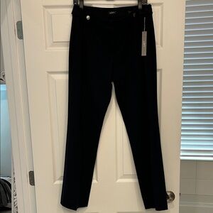 NWT: LOFT Navy Straight-Leg Dress Pants with Gold Buttons